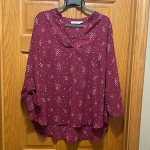 Lush Maroon Top with White Details

Size 2X